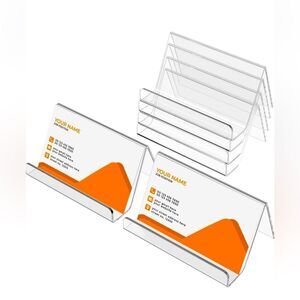 Maxgear 6 pack of clear acrylic business card holders for home office